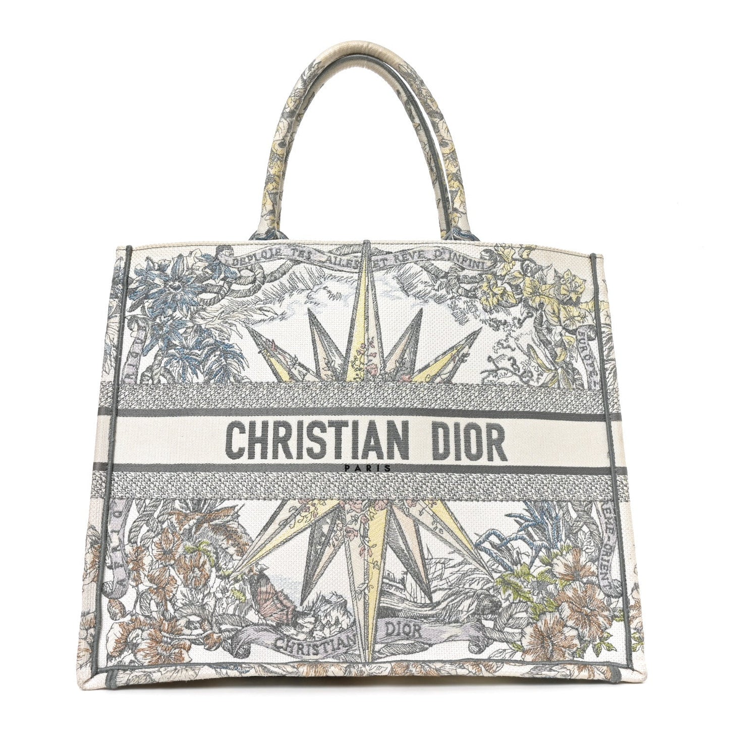 Canvas Embroidered Large Rêve d'Infini Book Tote Multicolor
