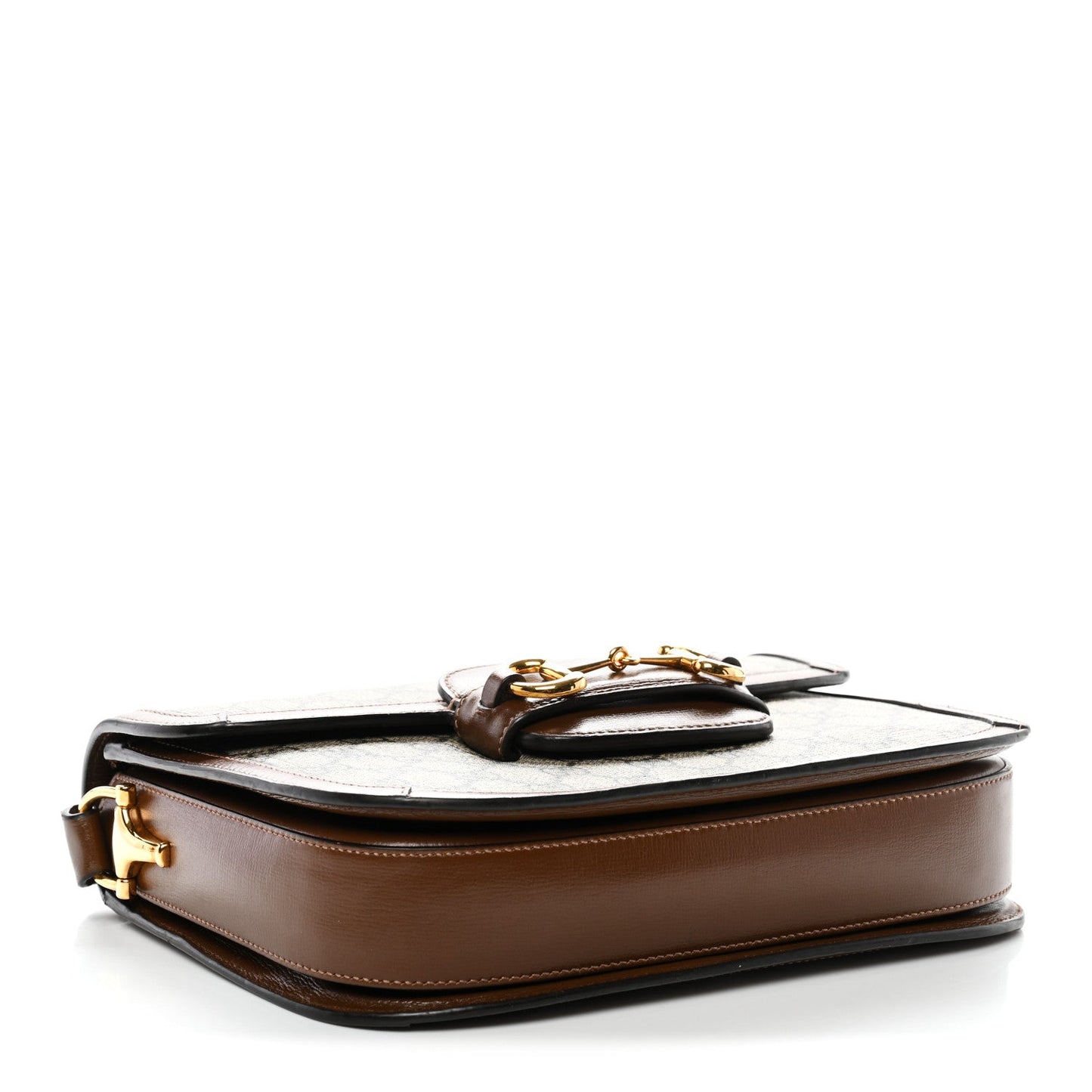 GG Supreme Monogram Horsebit 1955 Shoulder Bag Beige Brown Sugar