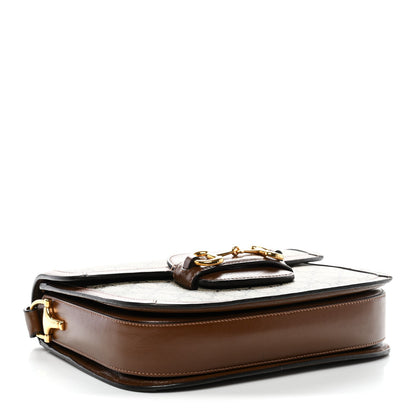 GG Supreme Monogram Horsebit 1955 Shoulder Bag Beige Brown Sugar
