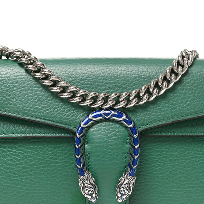 Dollar Calfskin Enamel Small Dionysus Shoulder Bag Emerald Electric Blue