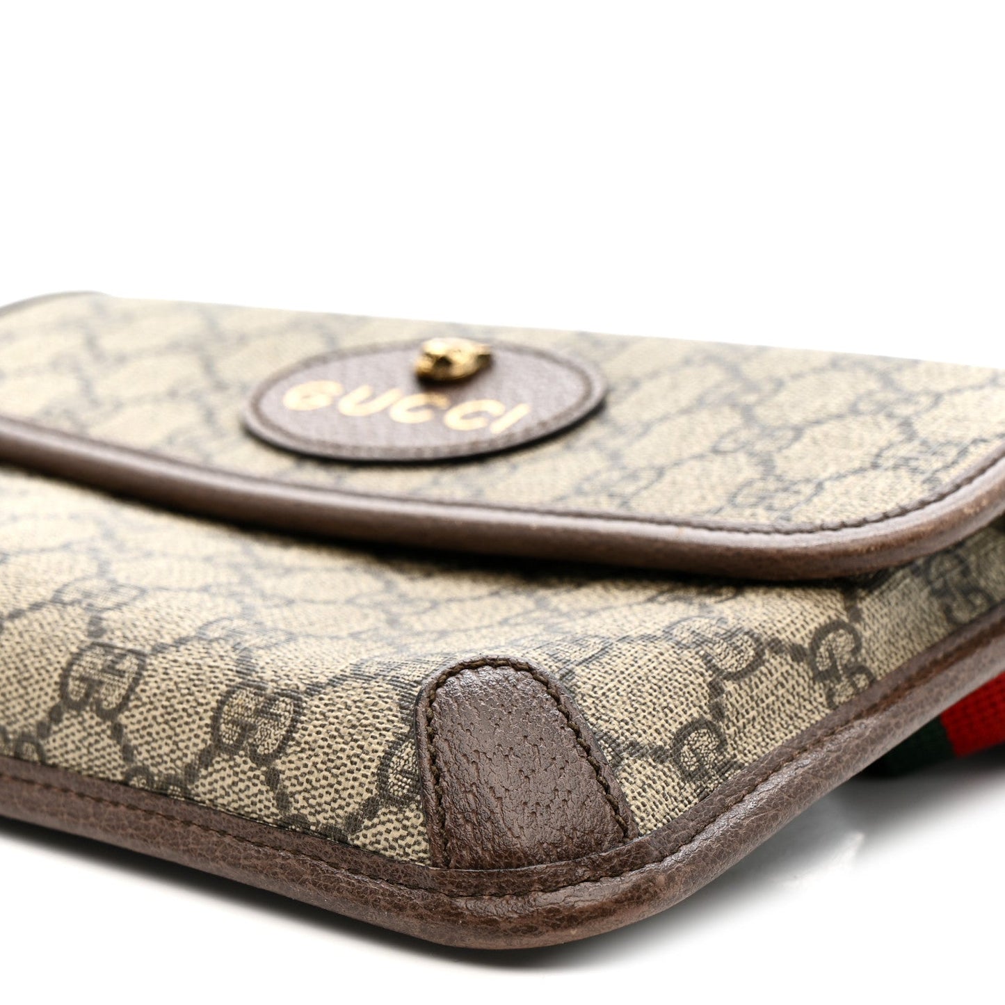 GG Supreme Monogram Neo Vintage Web Belt Bag Brown