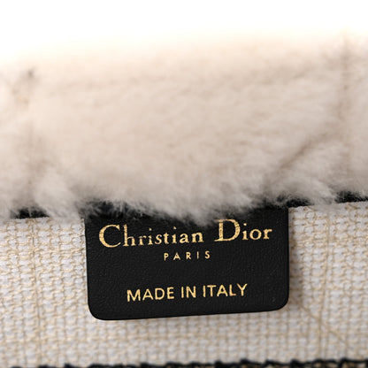 Shearling Cannage Small Book Tote Ecru Blue
