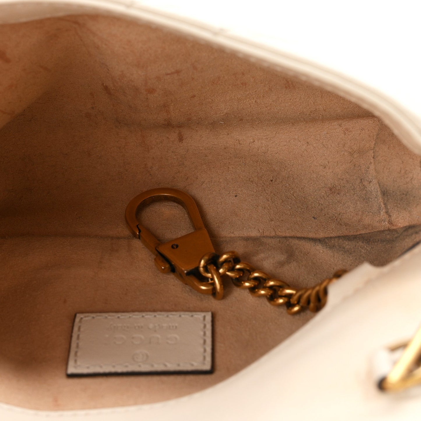Calfskin Matelasse Super Mini GG Marmont Shoulder Bag White