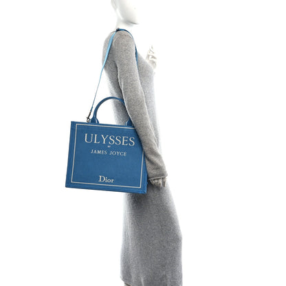 Canvas Embroidered Medium Ulysses Book Tote Blue
