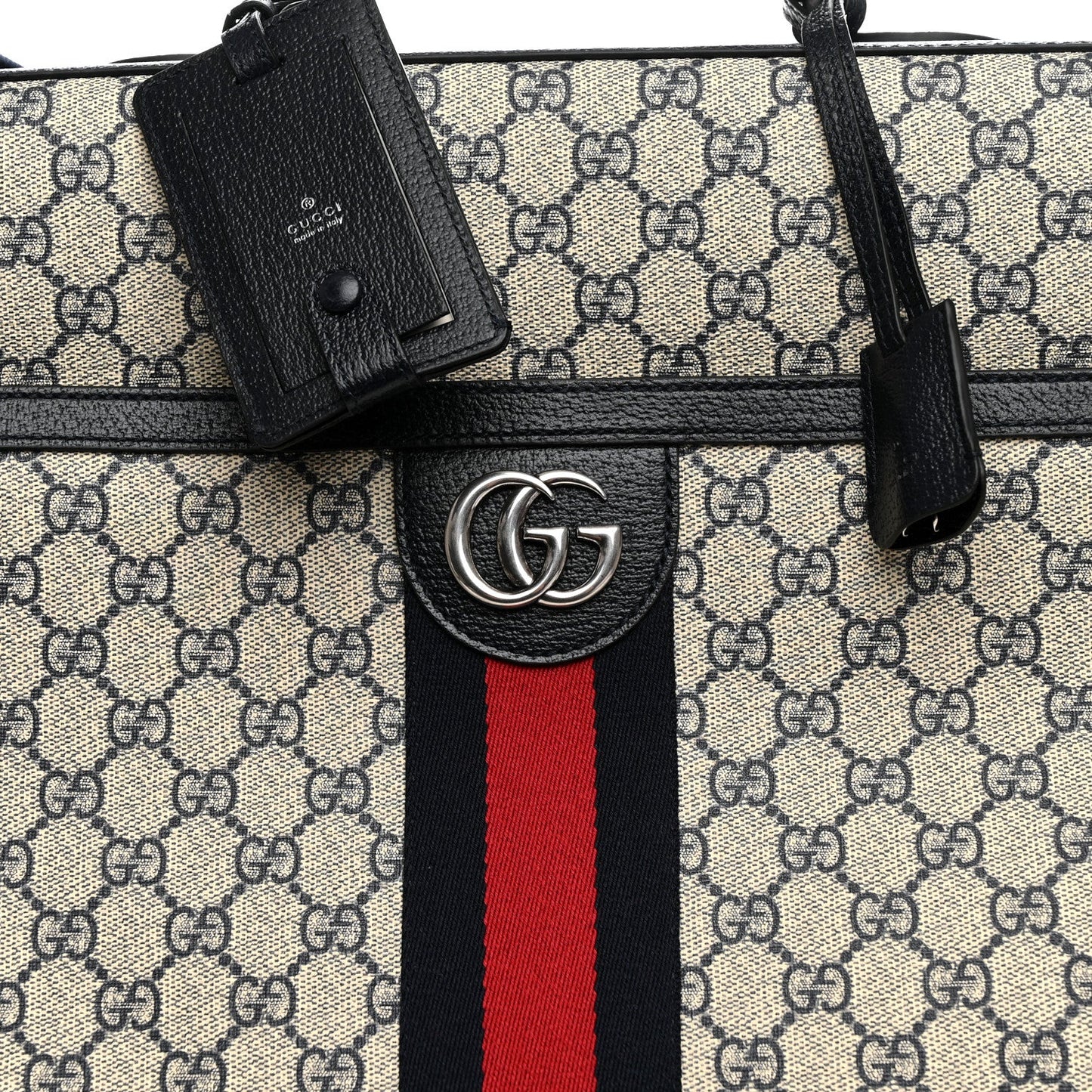GG Supreme Monogram Web Savoy Garment Bag Beige Blue