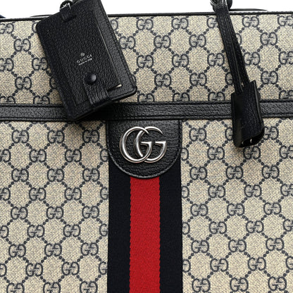 GG Supreme Monogram Web Savoy Garment Bag Beige Blue