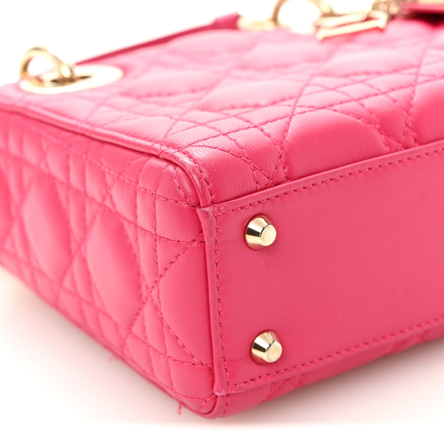 Lambskin Cannage Mini Lady Dior Pink