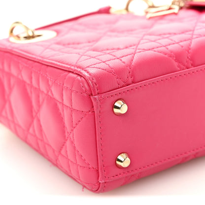 Lambskin Cannage Mini Lady Dior Pink