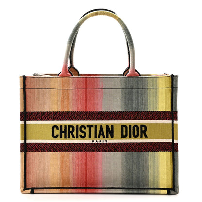 Canvas Embroidered Medium Dioraura Book Tote Multicolor