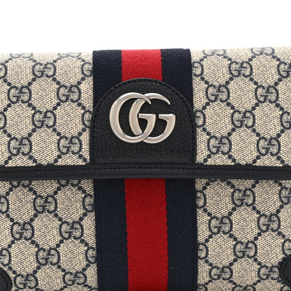 GG Supreme Monogram Web Small Ophidia Belt Bag 90 36 Beige Navy