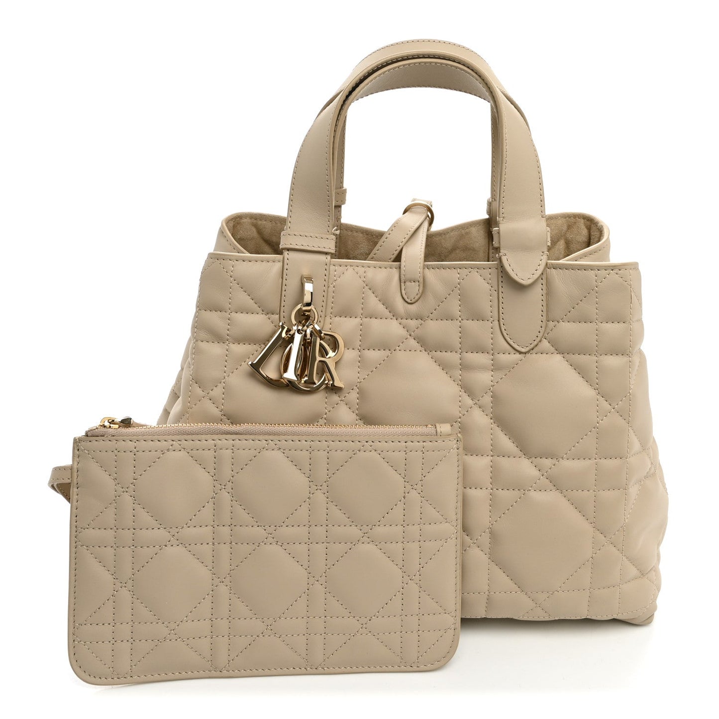Calfskin Macrocannage Medium Toujours Powder Beige