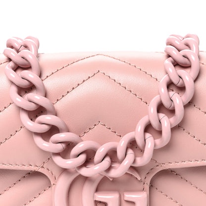Calfskin Matelasse Monochrome GG Marmont Chain Belt Bag Perfect Pink