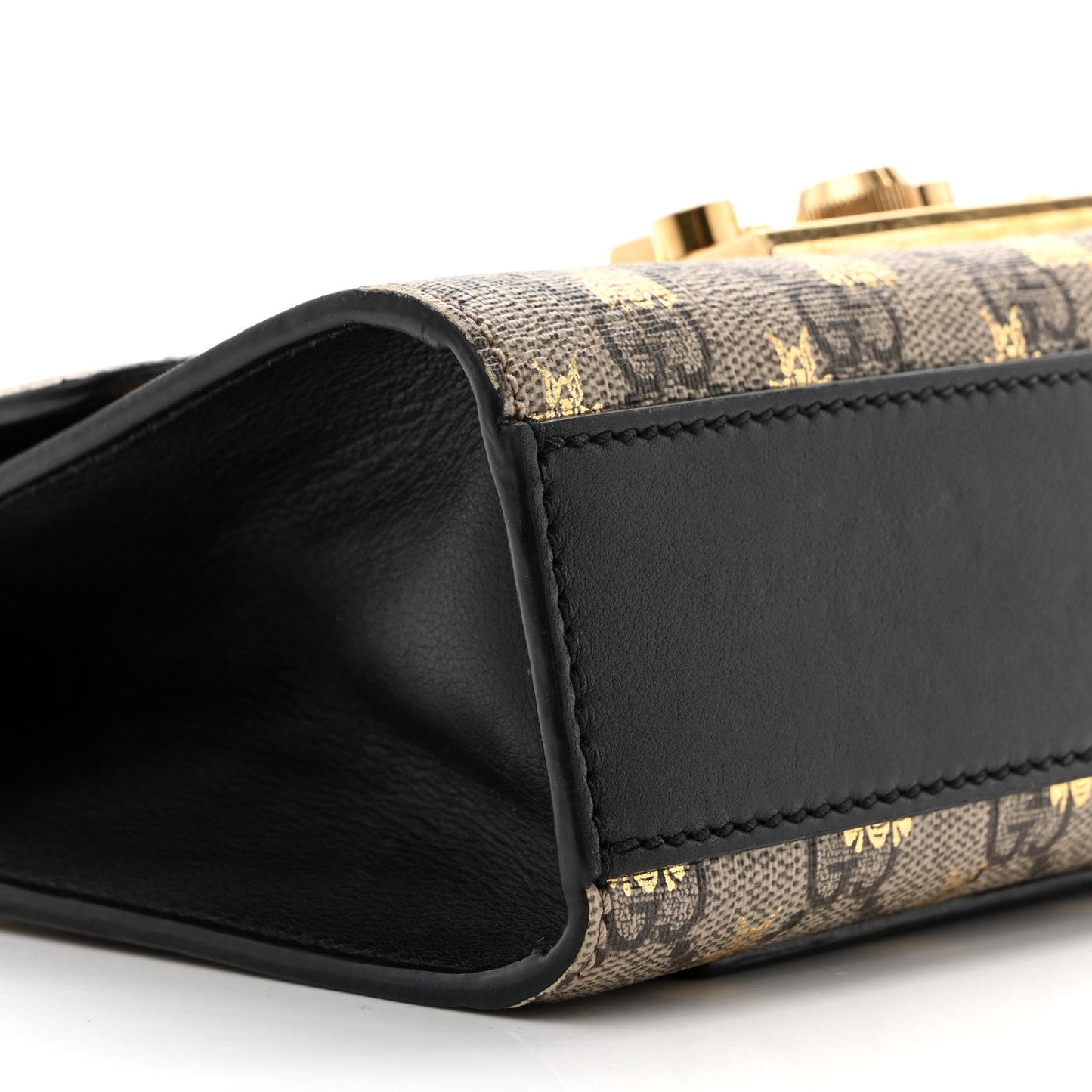 GG Supreme Monogram Bees Small Padlock Shoulder Bag Black