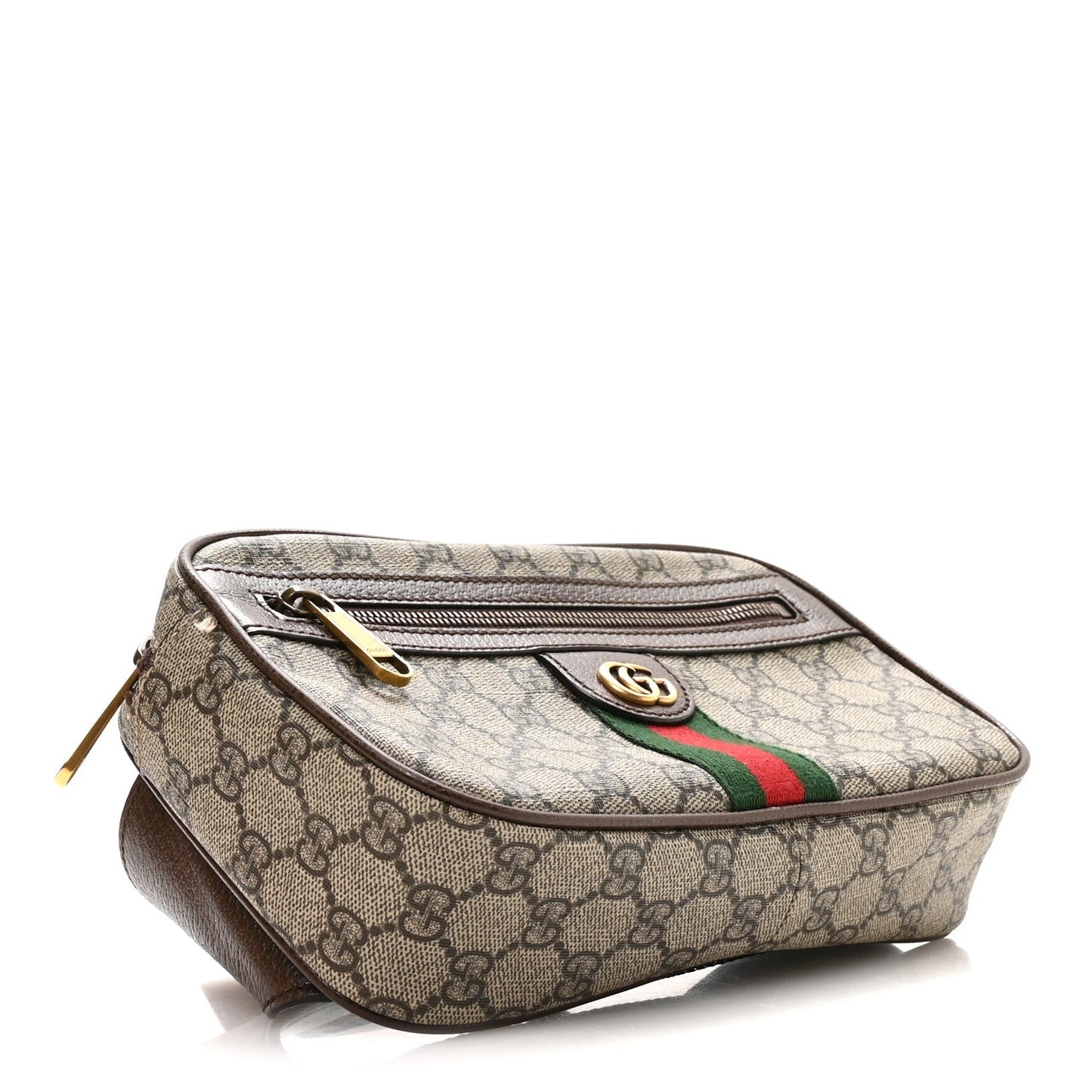 Soft GG Supreme Monogram Medium Ophidia Belt Bag Dark Brown
