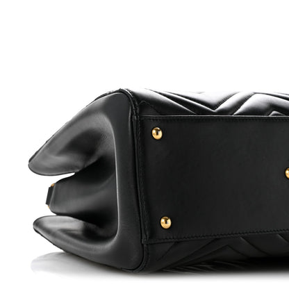 Calfskin Matelasse Small GG Marmont Tote Black
