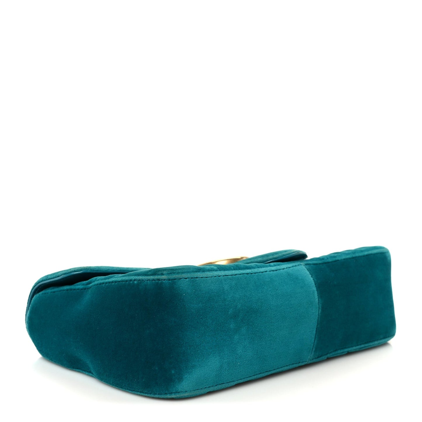 Velvet Matelasse Small GG Marmont Shoulder Bag Pavone Cyan