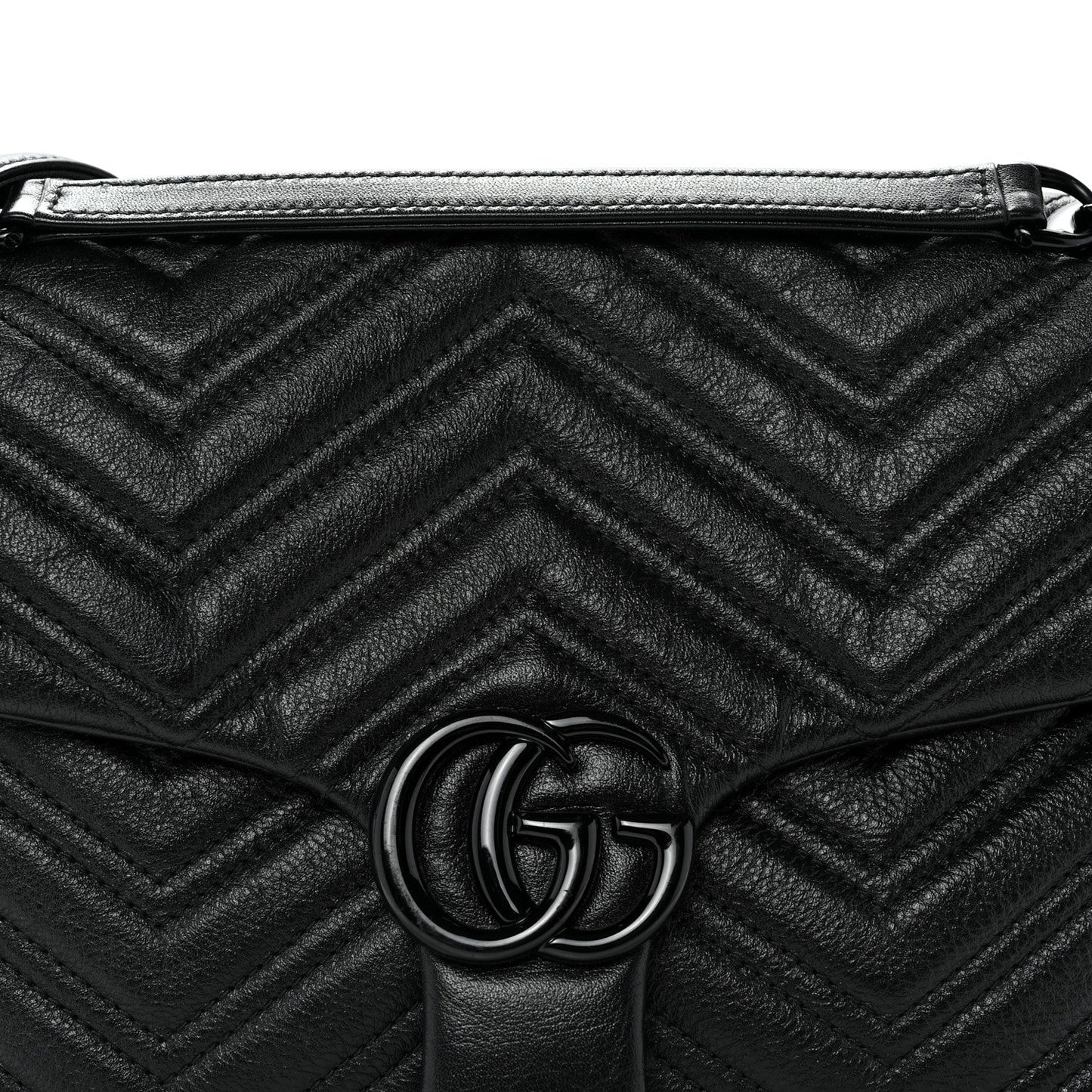 Soft Calfskin Matelasse Medium GG Marmont Shoulder Bag Black