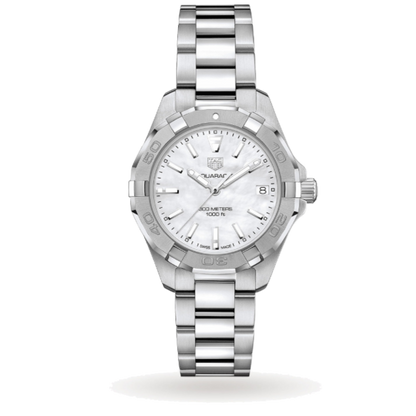 Tag Heuer Aquaracer Mother of Pearl Dial Silver Steel Strap Watch for Women - WBD131A.BA0748