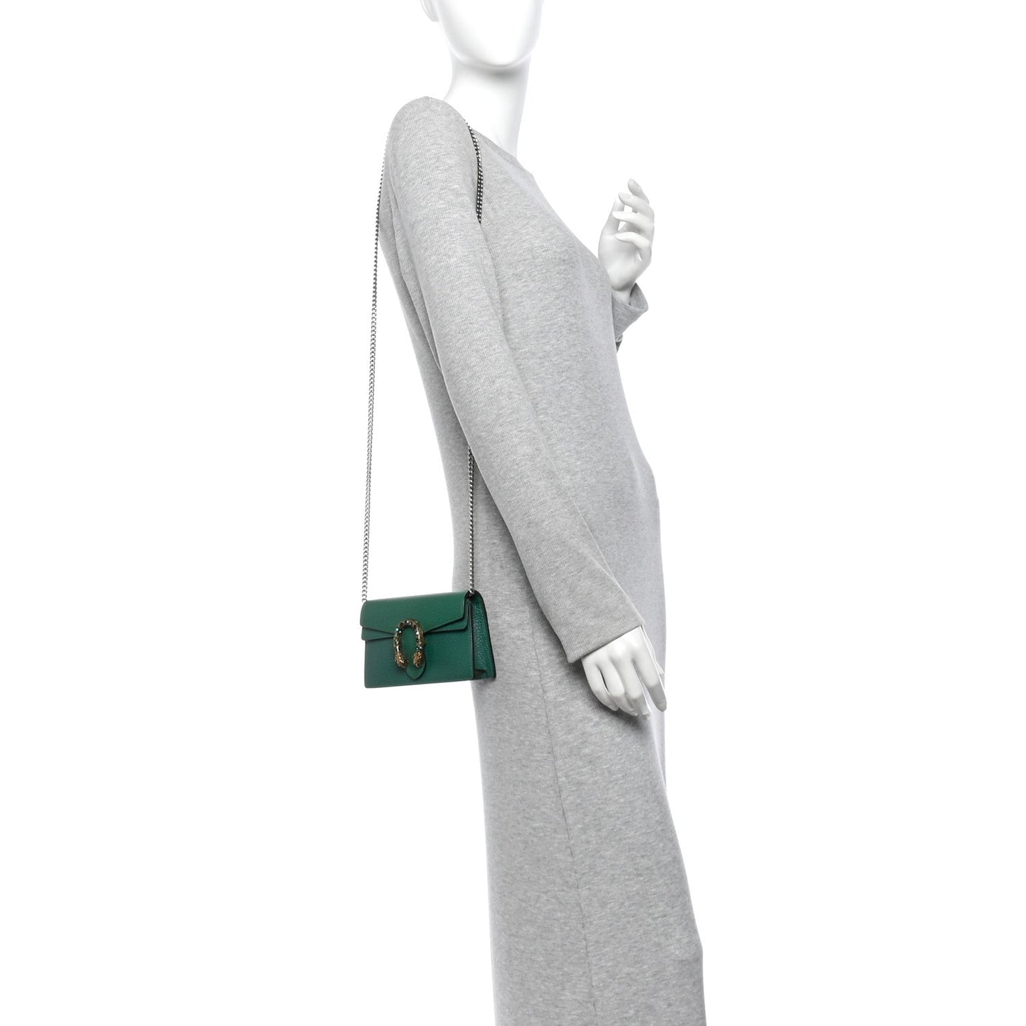 Dollar Calfskin Crystal Super Mini Dionysus Shoulder Bag Emerald
