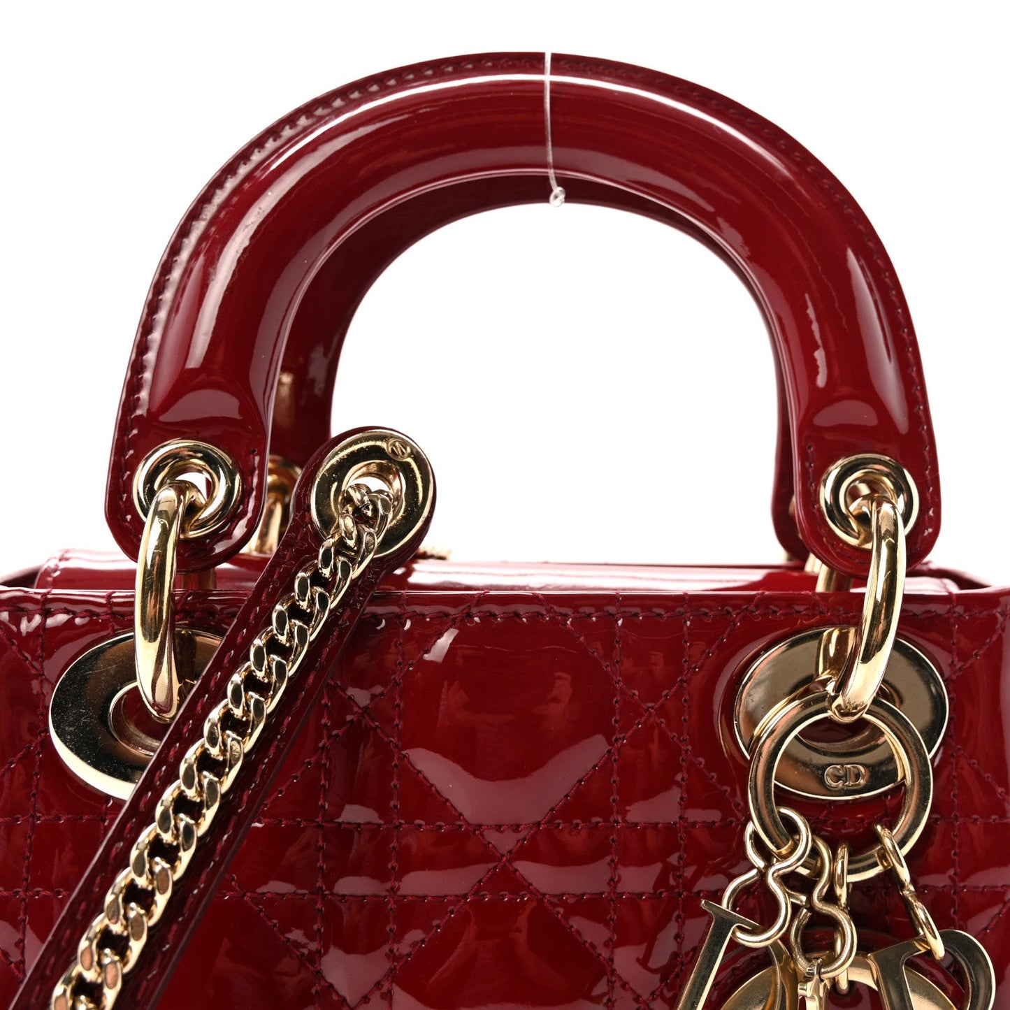 Patent Cannage Mini Lady Dior Red