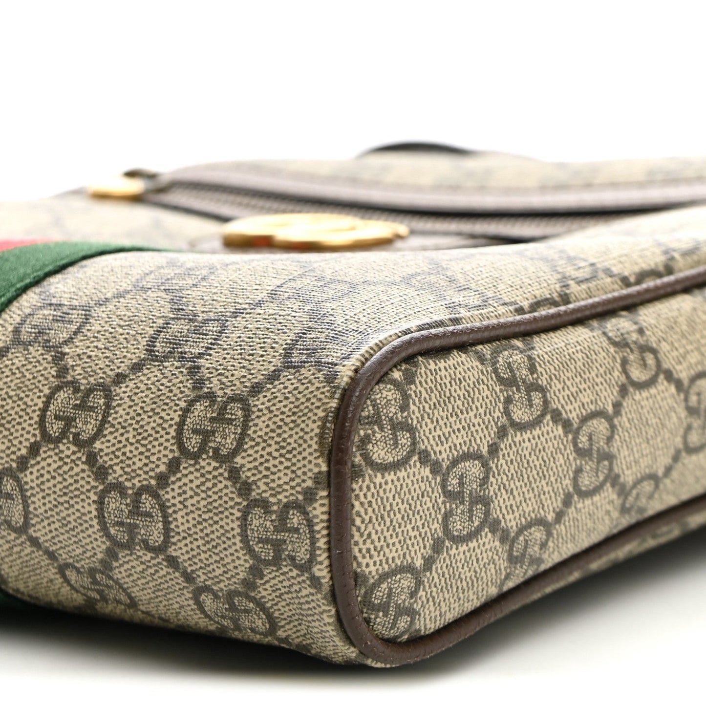 GG Supreme Monogram Web Small Ophidia Messenger Bag Brown