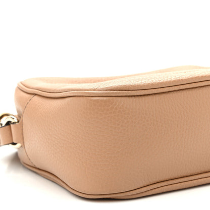 Pebbled Calfskin Small Soho Disco Bag Rose Beige