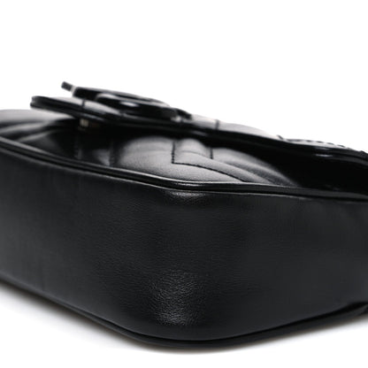 Calfskin Matelasse Monochrome GG Marmont Chain Belt Bag Black