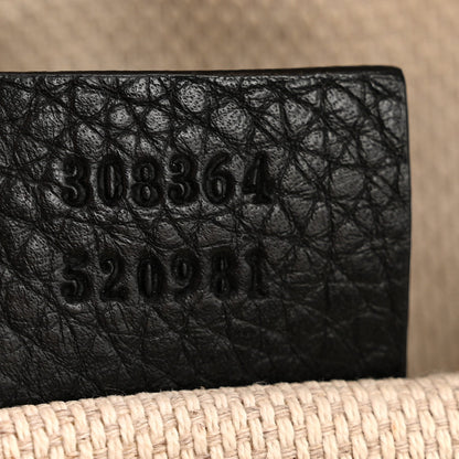 Pebbled Calfskin Small Soho Disco Bag Black