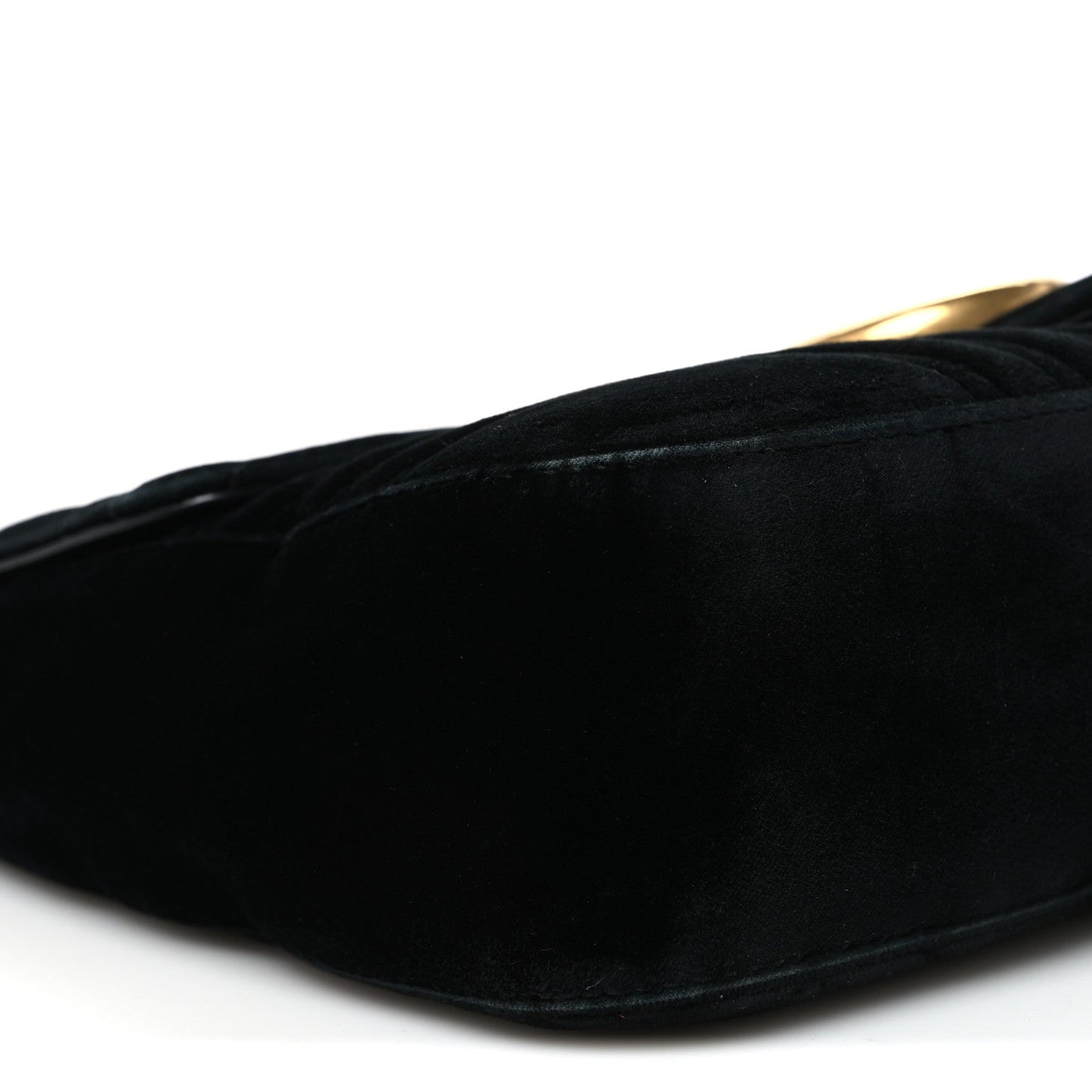 Velvet Matelasse Medium GG Marmont Shoulder Bag Black