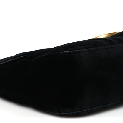Velvet Matelasse Medium GG Marmont Shoulder Bag Black