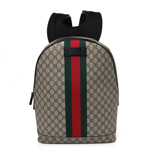 GG Supreme Monogram Web Dome Backpack Black