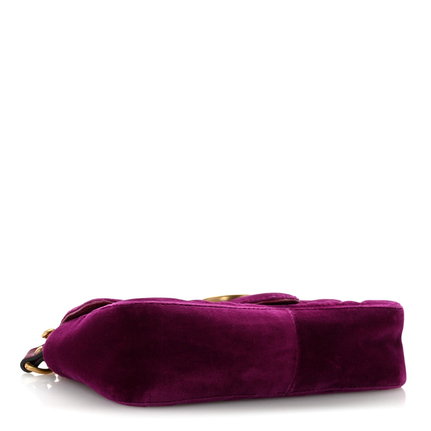 Velvet Matelasse Mini GG Marmont Shoulder Bag Fuchsia Violet Cyclamen