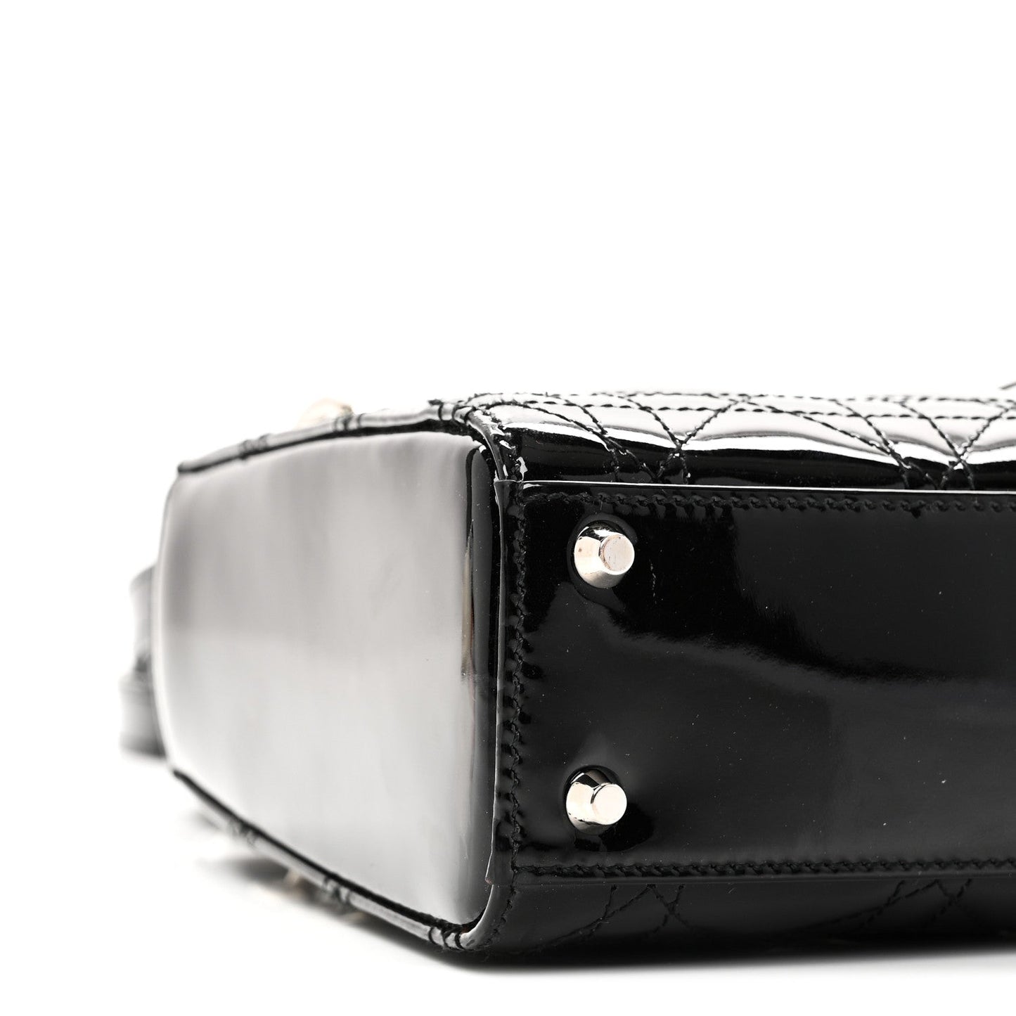 Patent Cannage Mini Lady Dior Black