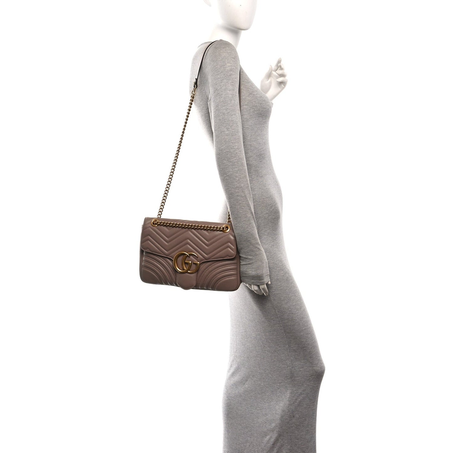 Calfskin Matelasse Medium GG Marmont Shoulder Bag Porcelain Rose