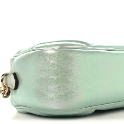 Iridescent Nappa Chevron Matelasse Small GG Marmont Chain Shoulder Bag Iridescent Salvy Green