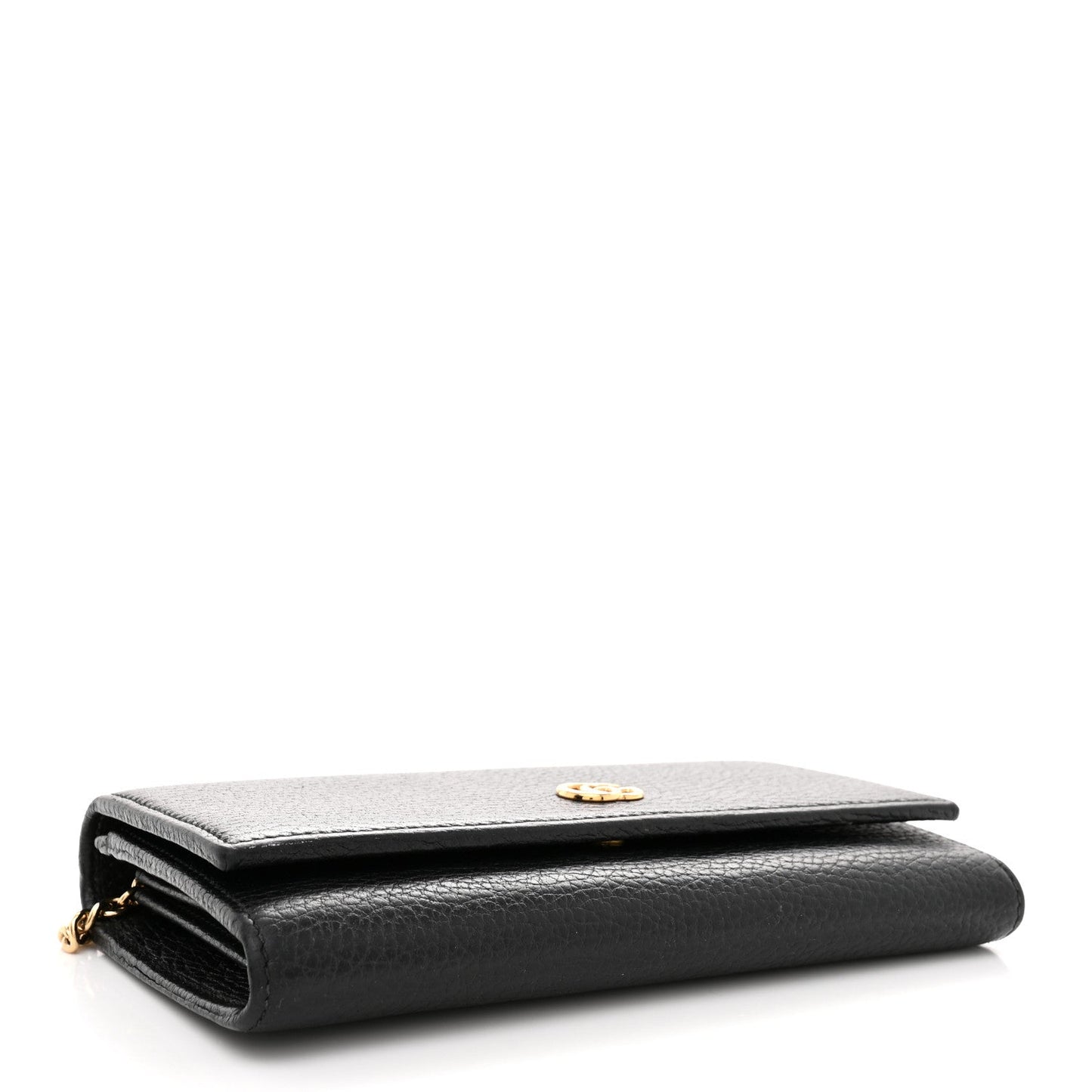 Dollar Calfskin Petite GG Marmont Wallet Chain Bag Black