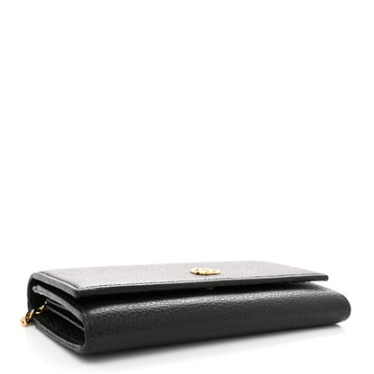 Dollar Calfskin Petite GG Marmont Wallet Chain Bag Black