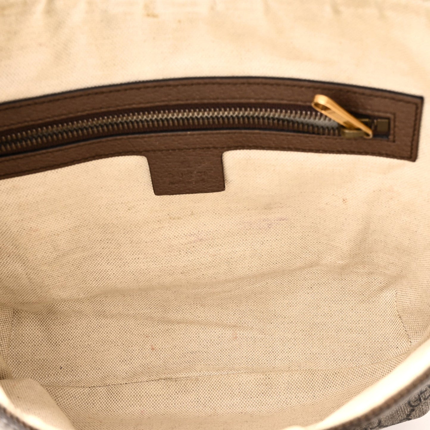 GG Supreme Monogram Web Small Ophidia Half Moon Hobo Brown