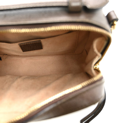 GG Supreme Monogram Mini Ophidia Top Handle Shoulder Bag Brown