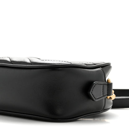 Calfskin Matelasse Mini GG Marmont Chain Shoulder Bag Black