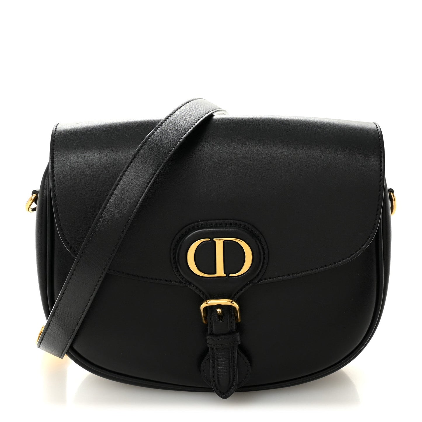 Box Calfskin Medium Bobby Flap Black