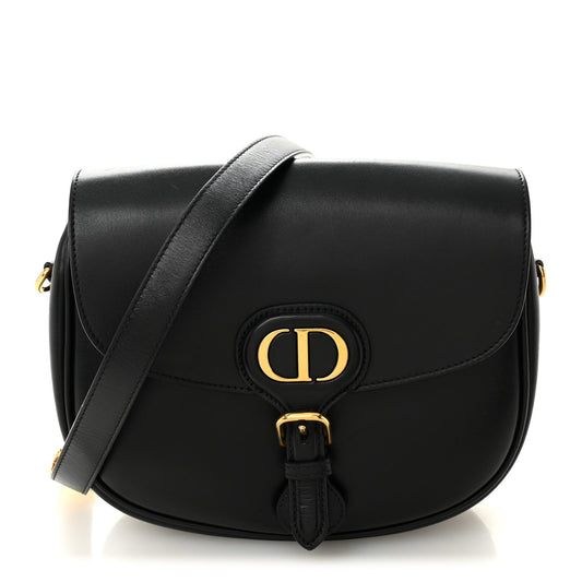 Box Calfskin Medium Bobby Flap Black
