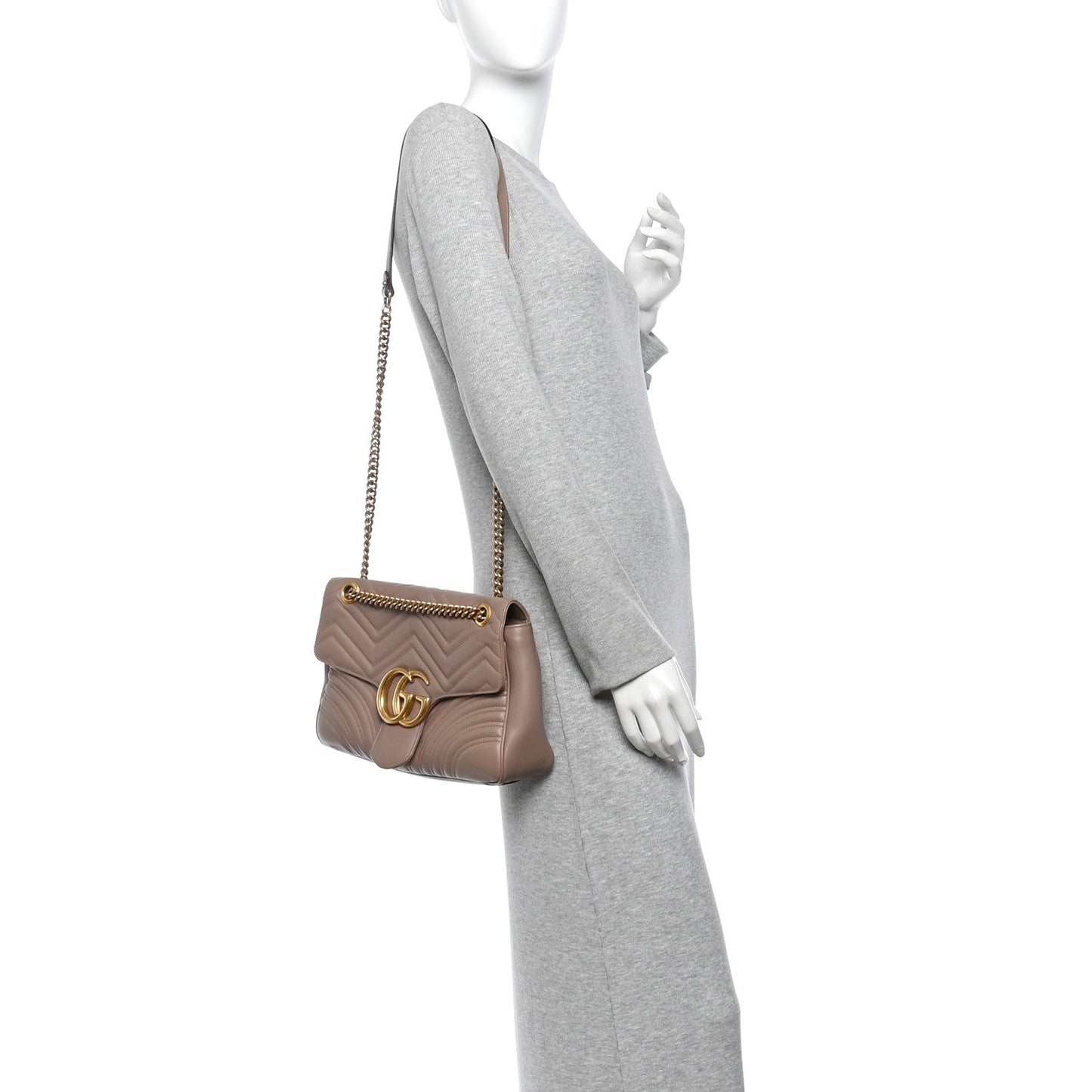 Calfskin Matelasse Medium GG Marmont Shoulder Bag Porcelain Rose