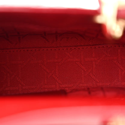 Patent Cannage Mini Lady Dior Red