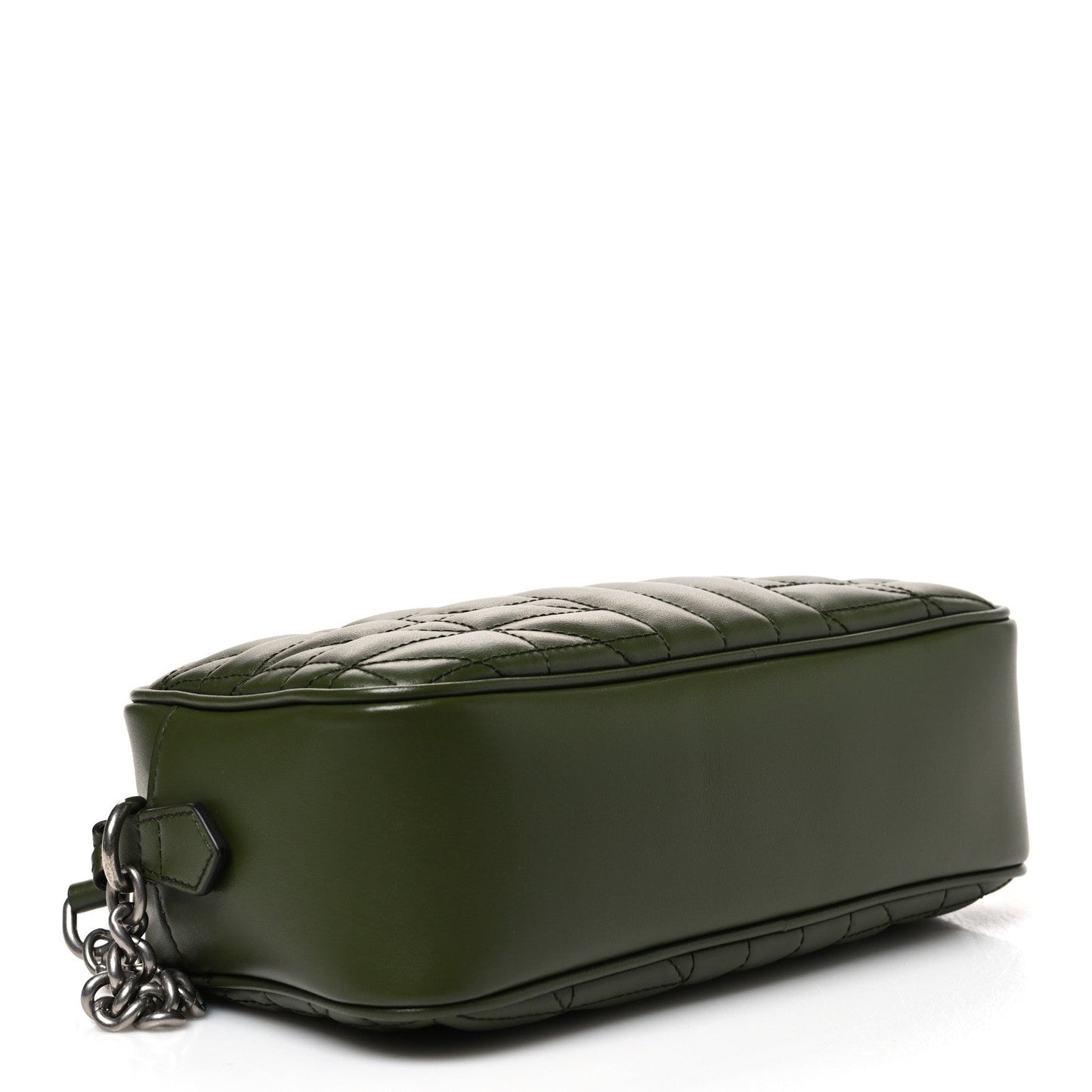 Calfskin Matelasse Aria Small GG Marmont Chain Shoulder Bag Military Wood