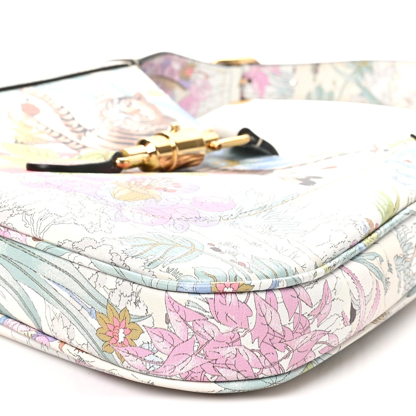New Shangai Calfskin Tiger Savanah Small Jackie 1961 Hobo Chalky White Multicolor