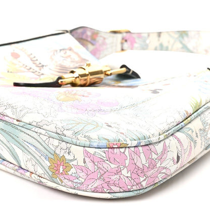 New Shangai Calfskin Tiger Savanah Small Jackie 1961 Hobo Chalky White Multicolor
