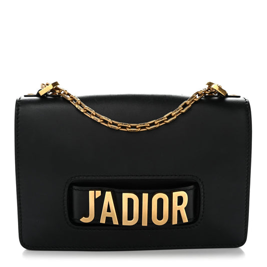 Calfskin J'Adior Chain Flap Bag Black