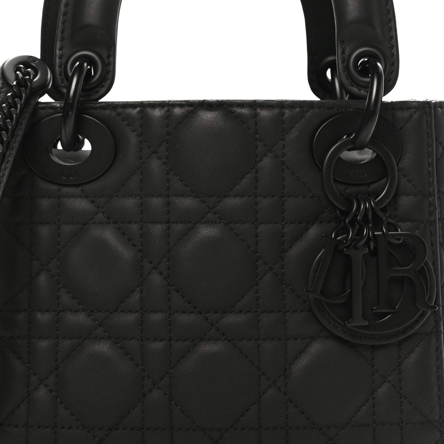 Ultra Matte Calfskin Cannage Mini Lady Dior Black