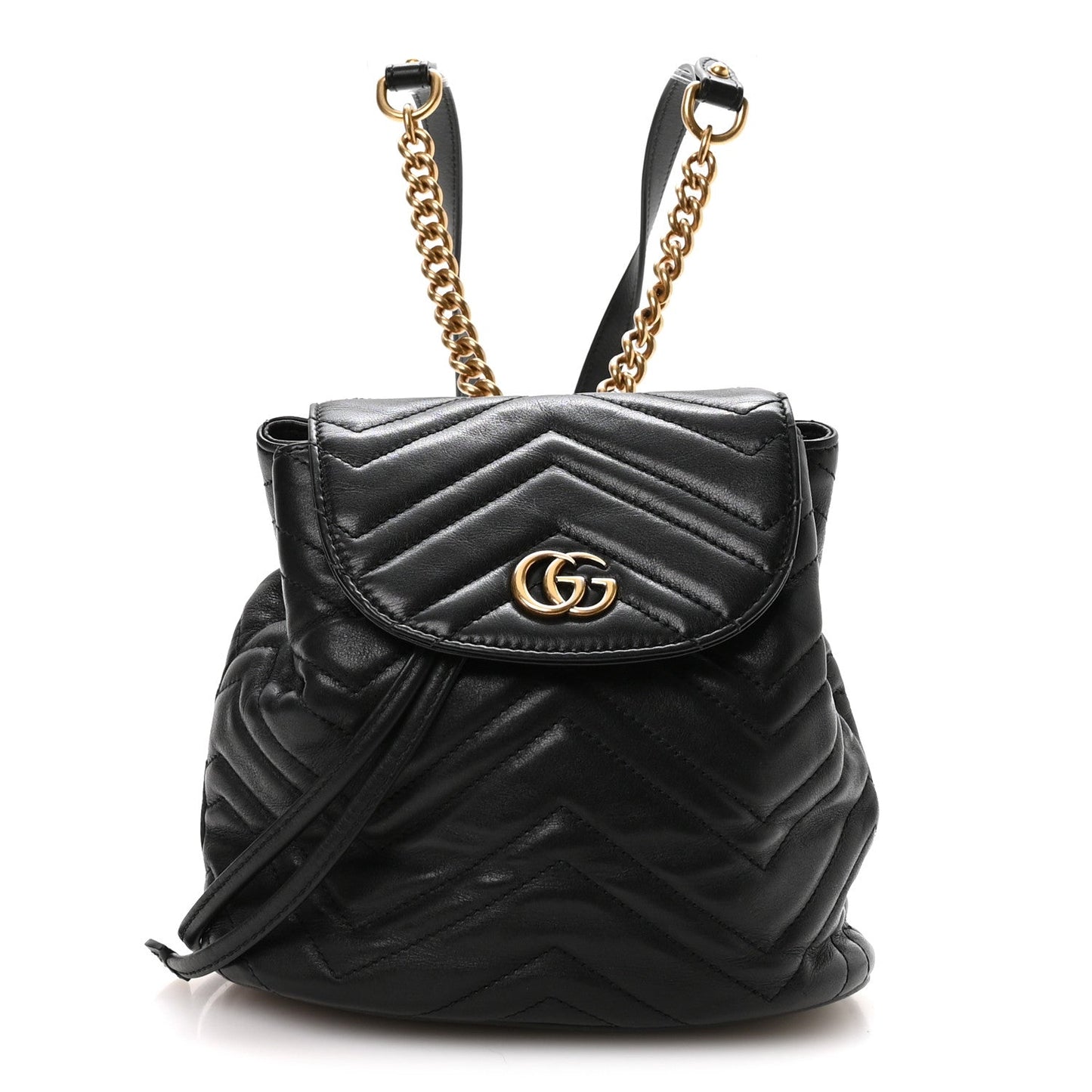 Calfskin Matelasse GG Marmont Flap Backpack Black